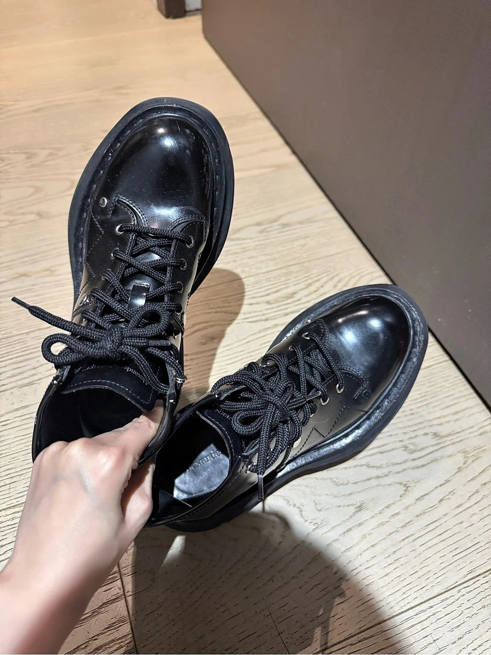 Alexander McQueen Tread Slick Lace-Up Boot Black EU 36 D